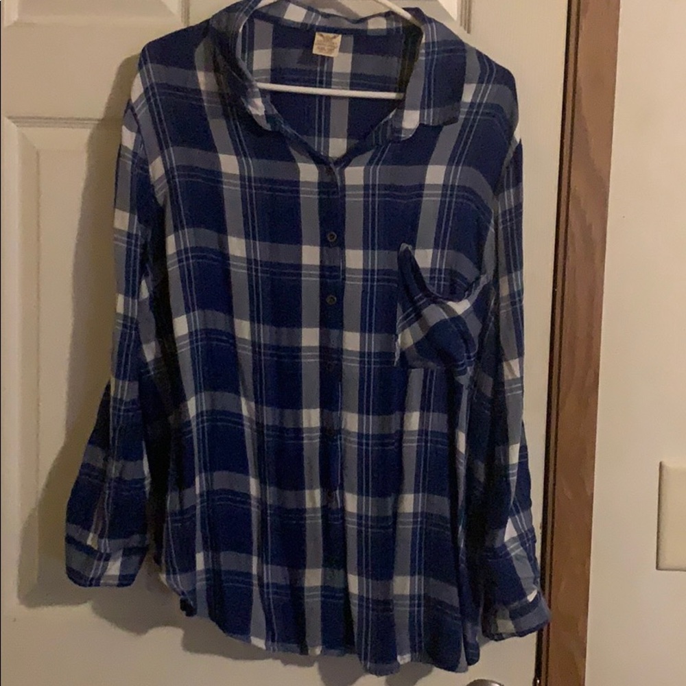 Blue plaid women’s flannel